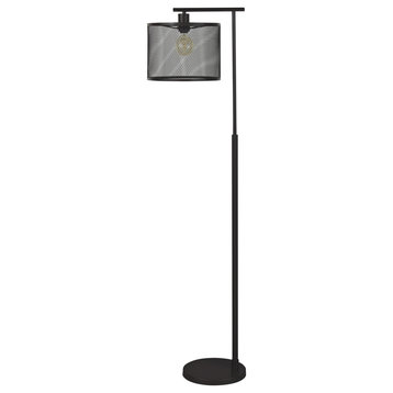 Benzara BM226105 Metal Frame Floor Lamp with Caged Shade, Dark Bronze