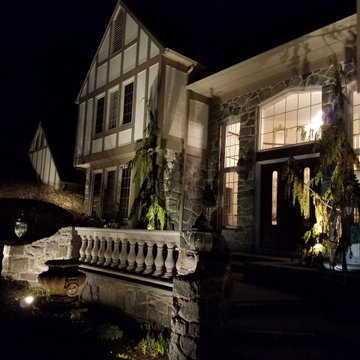 Lighting makes for a powerful statement on this gorgeous home