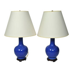 HB Home Blue Gourd Table Lamp Pair - Products