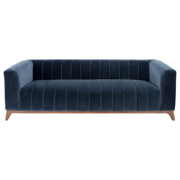 Cilla Channel Tufted Sofa Navy