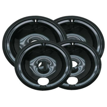 Range Kleen P11920-4X Style "B" Heavy Duty Black Porcelain Drip Bowls, 4-Piece