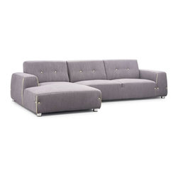 Linkoping Right Hand Facing Sectional Sofa in Slate Gray/Lime - Sectional Sofas