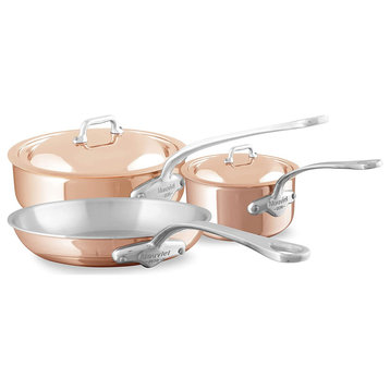 Mauviel M’6S Copper 5-Piece Cookware Set, Cast Stainless Steel Handles