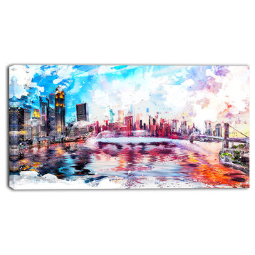 "Colorful NYC Cityscape" Canvas Painting