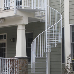 s008 Spiral Staircase with custom landing from Deck to patio in Glen Allen, Virg - Products