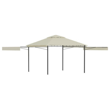 vidaXL Gazebo Canopy Tent Patio Pavilion with Double Extended Roofs Cream