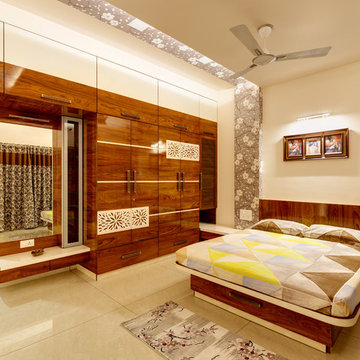 duplex bungalow in a apartment at ground floor was designed by culturals interio