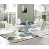 Global Furniture Dining Chair White Pu With Horseshoe Base 25x18x39" White