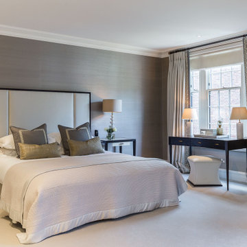 Principal Bedroom in Layered Neutrals with Bespoke Detailing - Chelsea