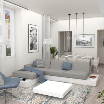 Restyling soggiorno in palazzo storico in Andora (Liguria).