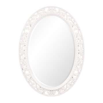 Suzanne Oval Mirror, White