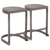 Lumisource Demi Counter Stool, Antique and Espresso Wood, Set of 2