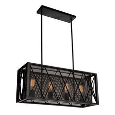 CWI Lighting 9889P28-4-RC-101 4-Light Chandelier With Black Finish