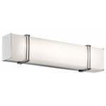 Kichler - LED Linear Bath Light, Chrome, 24" - Impello 24 inch LED Linear Bath Light gives your bathroom a bold statement. The subtle metallic bars help to accent the Chrome finish and the rectangular light; which can be installed either vertically or horizontally. The LED illuminates your bathroom beautifully.