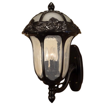 Rose Garden Large Bottom Mount Light with Seedy Glass, Oil Rubbed Bronze