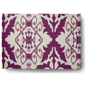 Fancy Design Soft Chenille Area Rug, Purple, 5'x7'