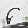 360 Rotated Swivel Spout Kitchen Sink Faucet, Black With Dot