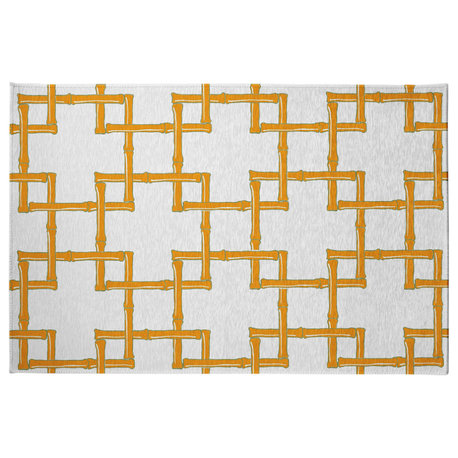 Bamboo Spring Chenille Rug, Mango, 4'x6'