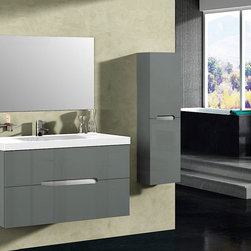 Abella 40 inch Modern Grey Finish Bathroom Vanity Set - Bathroom Vanities And Sink Consoles