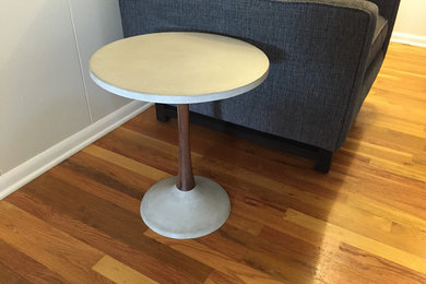 Concrete and Walnut End Table
