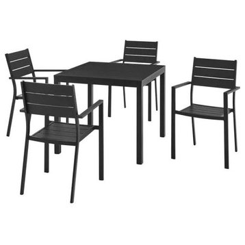Infinity Sorrento Outdoor Aluminum Dining Set .4 Chairs,Black
