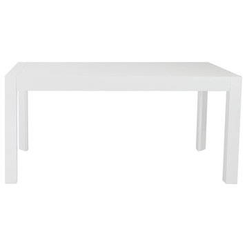 Adara-63 Rectangle Dining Table, White Lacquer