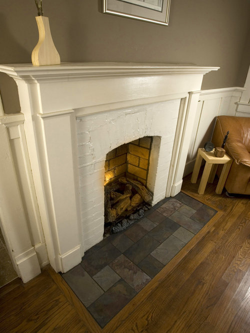 houzz tile fireplace