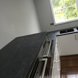 Charcoal Grey Granite in Leather Finish - Kitchen Countertops