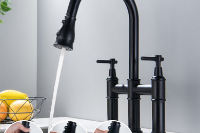 Kitchen Faucet Swivel Single Handle Sink Pull Down Spray Mixer Taps - RB1155