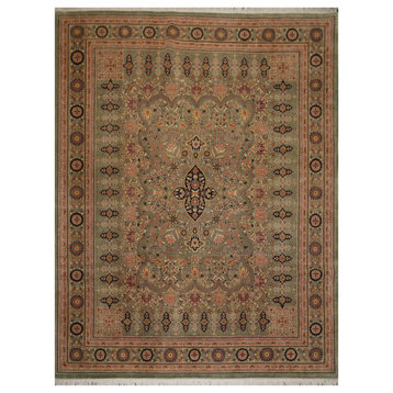 9'3''x12'4'' Hand Knotted Wool 300 KPSI Oriental Area Rug Mint Color