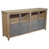 Chaucer Industrial Loft Limed Wood and Metal Sideboard Storage Cabinet
