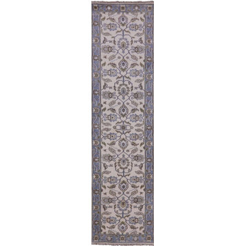 Oushak Hand Knotted Wool Runner Rug 3'x10', Q1229