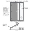 Frosted 5-Lite Fiberglass Smooth Door With Sidelite, 53"x81.75", LH In-Swing