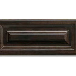 Rogue Juliano RTF Drawer Front from CabinetNow.com shown in Chocolate Pear - Kitchen Cabinetry