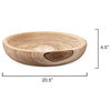Large 20.5" Raw Wood Carved Bowl Natural Grain Centerpiece Classic Wide