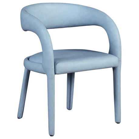 Meridian Furniture Sylvester Faux Leather Dining Chair, Light Blue