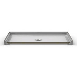 Code Compliant 63&Prime; x 33&Prime; Shower Pan | Beveled Threshold, 3/4&Prime; Curb Height - Products