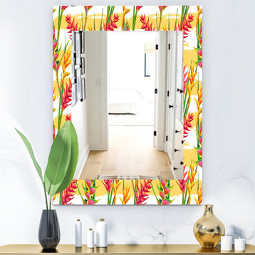 Designart Tropical Mood Bright 3 Bohemian And Eclectic Frameless Vanity Mirror,