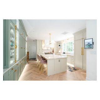 A Tranquil Fusion of Green and White Kitchen Renovation - French ...