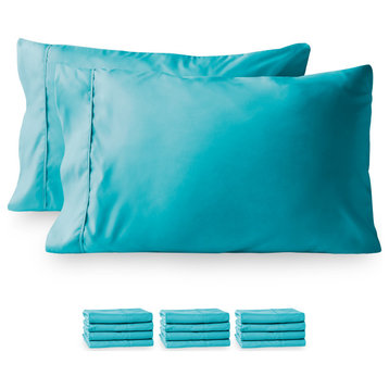 Bare Home Microfiber Pillowcases - Multi-Pack, Aqua, Standard, Set of 12