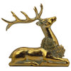Gold Resin Reindeer Statue Christmas Decor, 8.7"