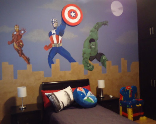Habitación temática "Avengers" para niño