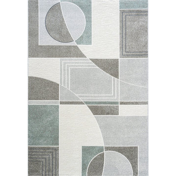 Dynamic Rugs Polaris 46012 Rug 3'11"x5'7" Ivory/Gray/Teal Rug