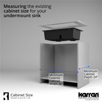 Karran 32" Undermount Large/Small Bowl Quartz Kitchen Sink, Black