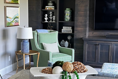 Inspiration for a transitional family room remodel in Minneapolis