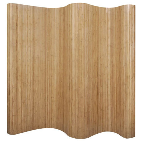 vidaXL Room Divider Rollup Bamboo Natural 98.4" Space Partition Privacy Screen