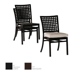 Oxford Modern Wrought Aluminum Stacking Side Chair by Summer Classics - Outdoor Dining Chairs