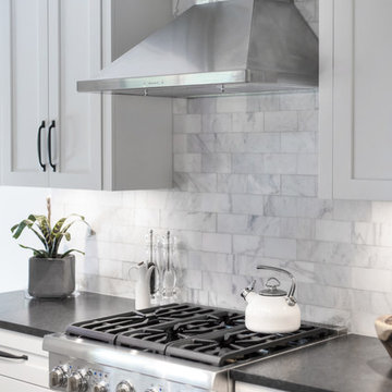 White and Earthy Clutter Free Kitchen