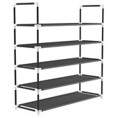 Yescom 5-Tier Shoe Rack Storage Organizer 25 Pair for Entryway,Hallway, Closet Black