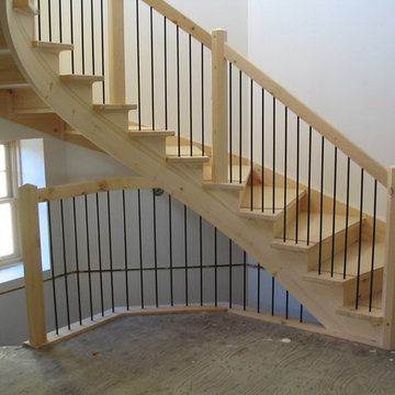 Knotty Pine Custom Staircase